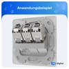 hb-digital 3-Port CAT 6a Flush-Mounted Network Socket RAL9003 + 3X