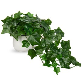 Briful Fake Hanging Plant Greenery Real Touch Sage Ivy Vine Hanging Bush Plants Artificial Potted Spring Floral Plants for Home Wedding Kitchen Tabletop Shelves Decoration