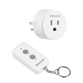 Remote Control Outlet Plug, WILAWELS Wireless Remote On Off Switch for Outlet, Remote Light Switch for Lamp, Light, Programmable, 100ft RF Range, 15A/1875W, Battery Included, FCC Listed W11RC1106