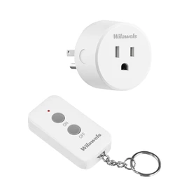 Remote Control Outlet Plug, WILAWELS Wireless Remote On Off Switch for Outlet, Remote Light Switch for Lamp, Light, Programmable, 100ft RF Range, 15A/1875W, Battery Included, FCC Listed W11RC1106