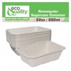 EcoQuality 22oz Disposable Bowls - Rectangular Compostable Sugarcane Fiber Biodegradable