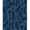 Scott Living Carter Indigo Geometric Flock Wallpaper