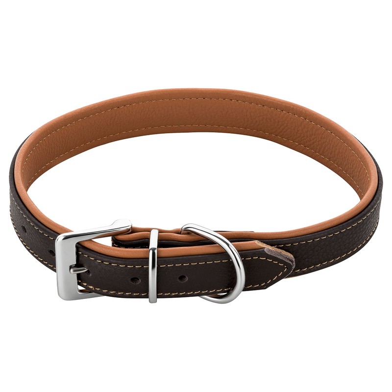 Schnüffelfreunde Fun Line Leather Dog Collar for Large, Medium and