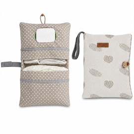 HAMUR - Bolsa organizadora portátil para bebé, mini pañalera plegable para carriola y viaje, ideal para recién nacidos, niños y niñas, diseño de hojas