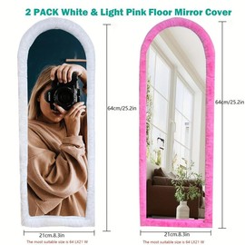 Full Length Mirror Cover, 1 Count  Soft Anti Slip Cover, Home Decor Supplies for Living Room Bedroom Dressing Room - Color: Green, Setting: Universal