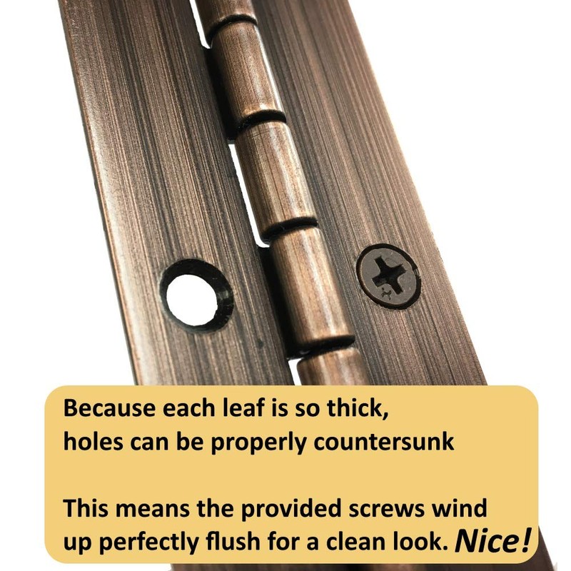 1-1/2" x 48" Continuous Piano Hinge - Heavy Duty .060"