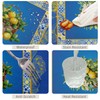 TTQYFNM 60x108inches Blue and Yellow Rectangle Tablecloth Summer Fruit Lemon
