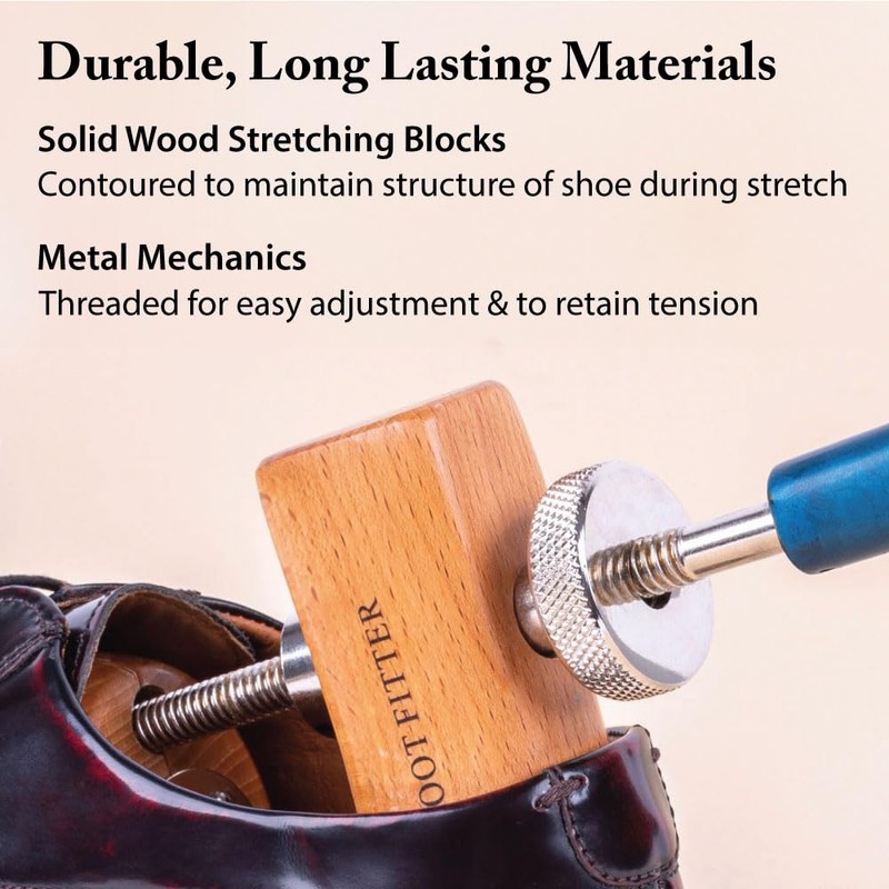FootFitter Premium Professional 2-Way Shoe Stretcher, Stretches Length & Width,