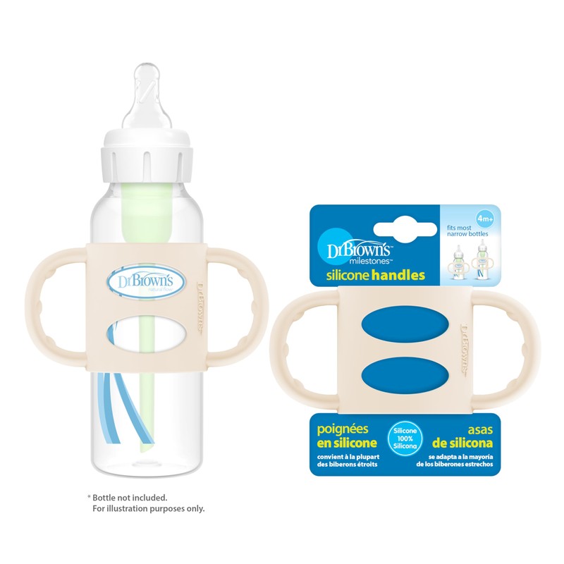 Dr. Brown's Narrow Baby Bottle Handles, 100% Silicone, Easy Grip