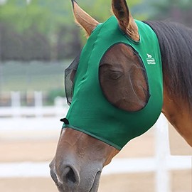 Harrison Howard Superior Comfort Stretchy Standard Horse Fly Masks-Deep Green