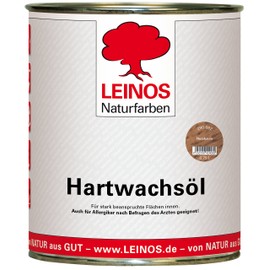 LEINOS 290 Hartwachsöl, 0,75 l, Nussbaum | sehr widerstandsfähige, seidenmatte Öl-Wachs-Harz-Beschichtung | Ideal für stark strapazierte Holzfußböden und Treppen