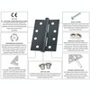 Door Hinges 4" 102mm Ball Bearing 1 Pair Pack [2