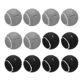 sourcing map 12 Pcs Precut Walkers Tennis Balls, Universal Precut Glide Balls Walkers Accessories Glides for Furniture Legs and Floor Protection, Grey/Black