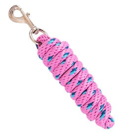 Merauno® Lead Rope for Horses, Tie Rope in Various Stylish Designs, Lead Rope, Pony, Donkey, Goat Long Knit with Carabiner Hook (Pink, Snap Hook)