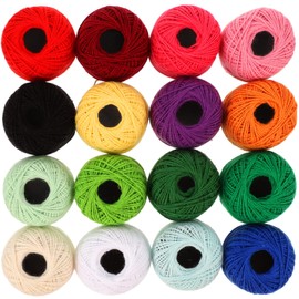 NOLITOY 16 Rolls Colorful Hand Sewing Cotton Thread for DIY Crafts Durable Embroidery Threads Mixed Colors Each for Handicraft Projects and Relaxation