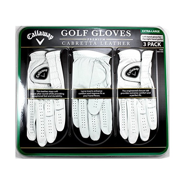 Callaway Golf Gloves 3 Pack Left Hand for Right Handed