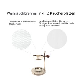 Adjustable Incense Burner - Silver Nickel Incense Burner Height Adjustable for Smoking Incense or Resins with Additional Insert Plates