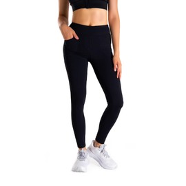 Yogipace,5 Pockets,Extra Tall Women's Extra Long Yoga Leggings Workout Active Pants Skinny Stretch Tights,34",Black,Size M
