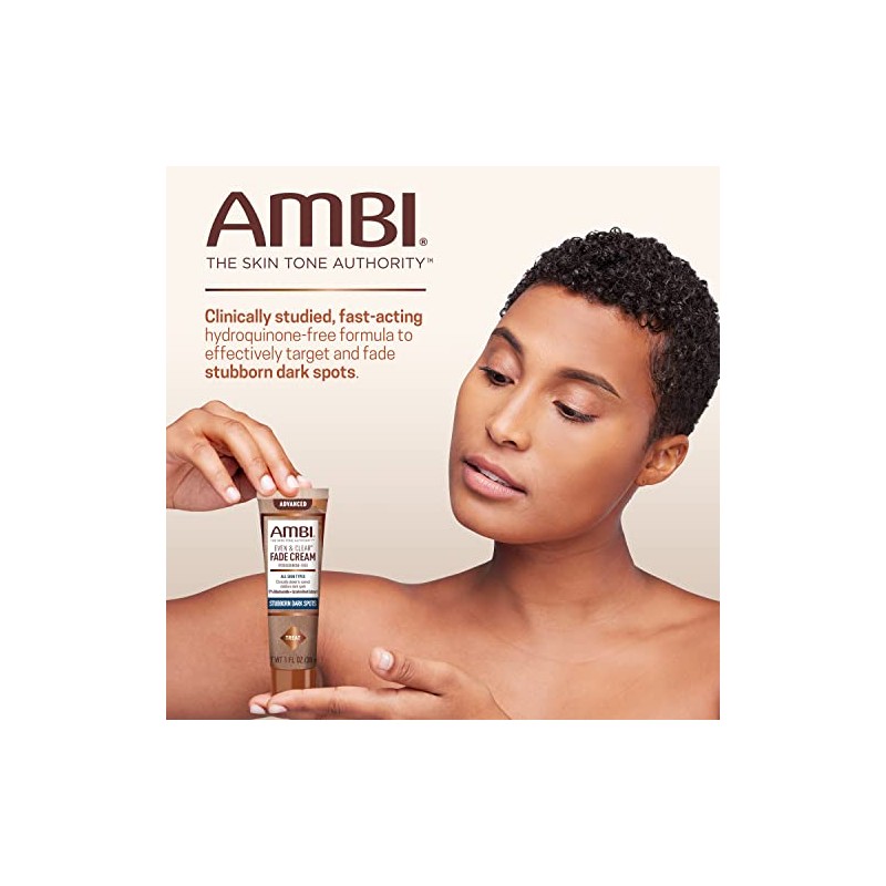 Ambi Even Clear Advanced Fade Cream, Hydroquinone-free, Hyperpigmentation Treatment, Stubborn