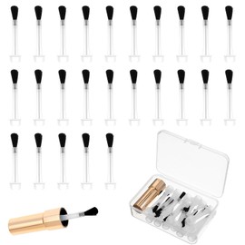 ZEYIYER 25 Pcs Replacement Nail Polish Brushes, Disposable Nail Art Brush Kit with Handle, Soft Brush Dip Powder Liquid Replacement for Nails Art Salon