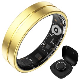 zocowear Smart Ring for Women Men, Fitness Ring with Steps, Distance & Calorie Count, Fitness Tracker with Sleep, Heart Rate, Blood Oxygen Real Time Monitor, Health Tracker IP68 Waterproof (Gold, #9)