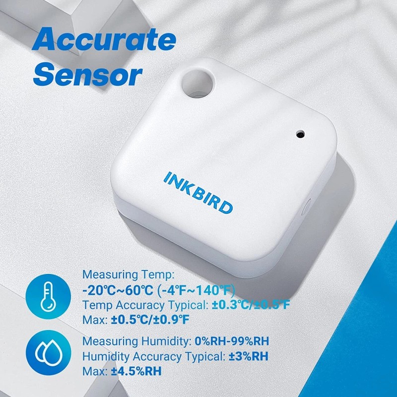 INKBIRD WiFi Thermometer Hygrometer Monitor IBS-TH3 Smart Temp. Humidity Sensor