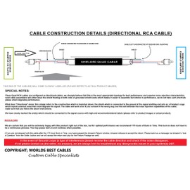 25 Foot RCA Cable Pair - Gotham GAC-4/1 (Black) Star-Quad Audio Interconnect Cable with Neutrik-Rean NYS Gold RCA Connectors - Directional