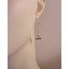 Tiny Angel Pierced Dangle Earrings with AB Crystal Beads Silvertone