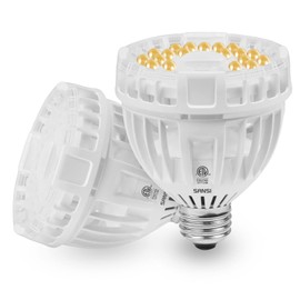 SANSI P25 15W Grow Light Bulbs, LED Full Spectrum 200W Equiv. High PPFD Plant Light Bulbs, Energy Saving 4000K Daylight Grow Lights for Indoor Plants, Medium E26 Base, 2-Pack