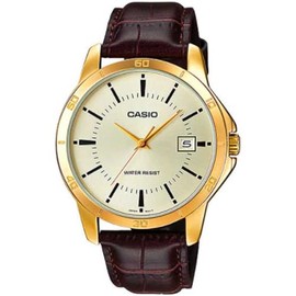 Casio Men's MTP-V004GL-9A Date Quartz Watch with Genuine Leather