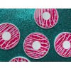 5pc. Pink Sprinkle Donuts Resin Planar Flatbacks, Bow Center, Cabochon,