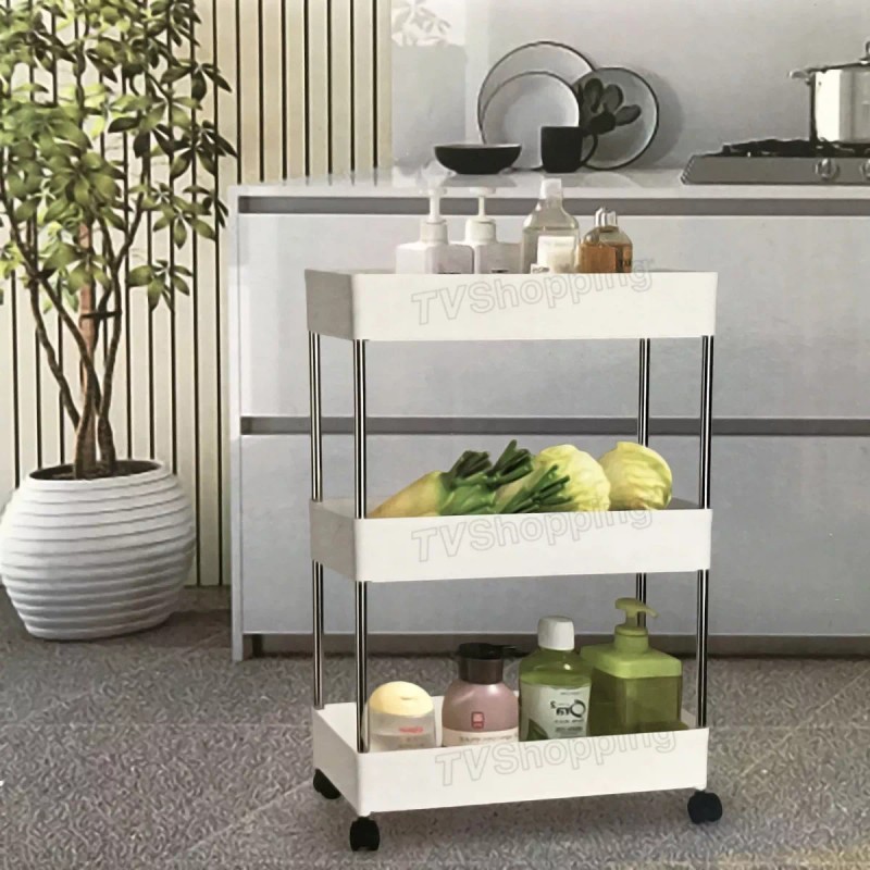 TvShopping Carrito Delgado Organizador Multiuso De Plastico P/ Hogar Cd