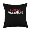 Funny I Hate Running | Marathon | Runner Throw Pillow