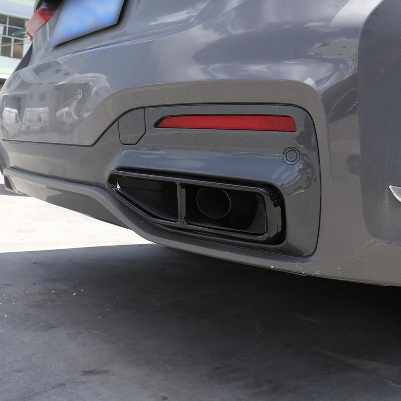 DIYUCAR Stainless Steel Exhaust Trim Black Exhaust Pipe Decoration Accessories