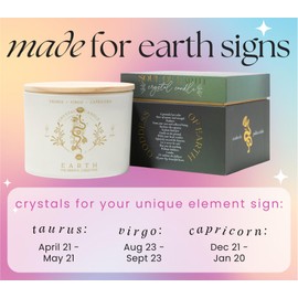 Aquarius, Gemini, Libra Gifts for Women - 12oz Wood Wick Candles That Crackle with Crystals and Healing Stones. Healing Crystal Candles for Women Home Scented. Soy Wax, for Zodiac Birthdate