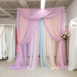 Barcelonetta | Chiffon Fabric | Decoration, Drapery Fabric | Wedding, Gender Reveal, Baby Shower, Birthday | for Arbor, Arch, Canopy, Table and Chair Decoration (Light Grey, 5 Yards)