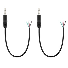 Fancasee 2-Pack 3.5mm 1/8" to Speaker Wire TRRS Stereo Male Plug to Bare Wire Pigtail 3.5mm Jack Connector Adapter Repair Audio Cable for Microphone Headphone Headset Earphone Speaker
