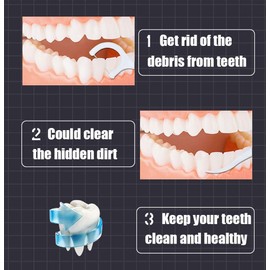 Thrinian 300 PCS Unwaxed Dental Floss Picks w/Travel Carry Case, Plastic Deep Clean Flosser for Your Daily Oral Care, Unflavored Durable Flossing with Toothpick (50 Count/Box, Pack of 6)