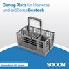 SQOON Dishwasher Basket, Universal Cutlery Basket, Folding Grid Lid, Plastic,