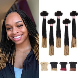 QUISDUIS 12 inch Loc Extensions Human Hair, 50 Strands Permanent Dreadlock Extension Human Hair 0.4cm Width 100% Full Handmade Dreads Can Be Dyed and Bleached Curled dreads extensions