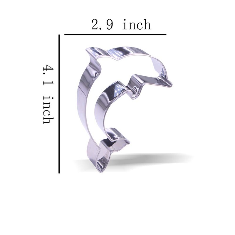 10.2 cm Dolphin Cookie Cutter - Stainless Steel