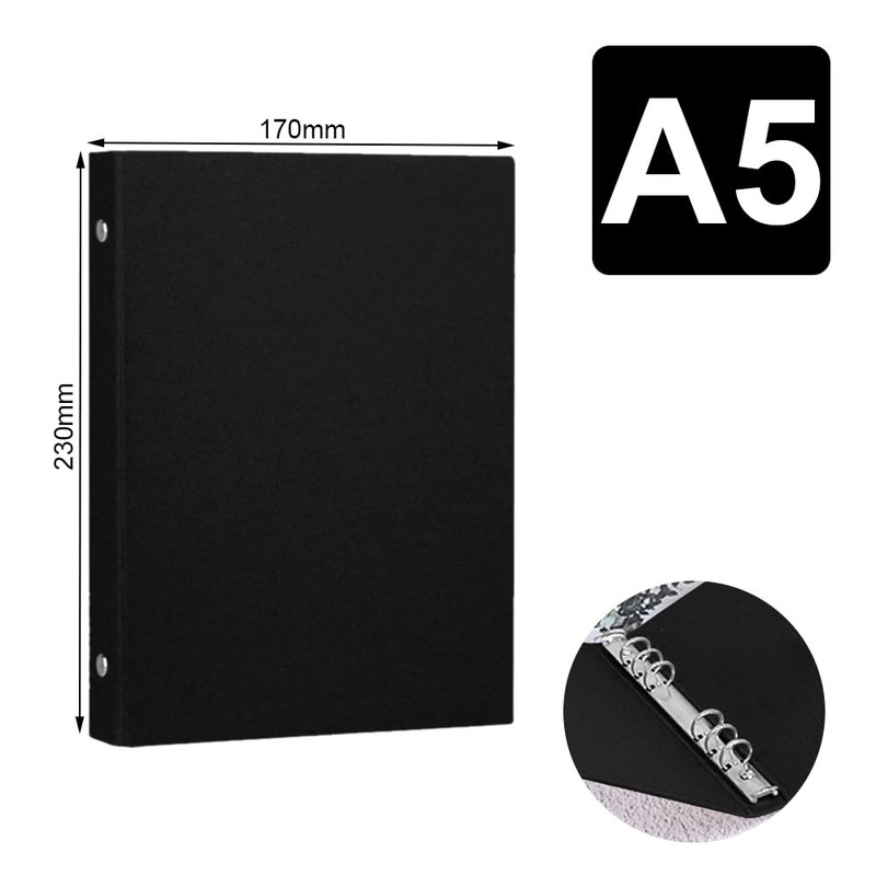 SXIUU A5 Six Ring Binder, Kraft Paper Binder, 6 Ring