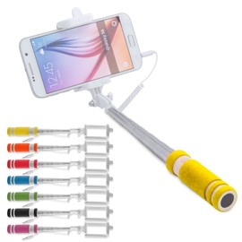 ANTEVIA Matériaux Selfie Stick, Universal Design, Compact, Stainless Steel, 3.5 mm Jack, Colors Available: Blue, Yellow, Black, Orange, Red, Green Purple, Weight: 85g