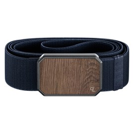Groove Life Groove Belt OG Walnut/Abyss Navy - Stretchable Nylon Men's Belt with Magnetic Buckle – Adjustable, Comfortable, Work, and Everyday Wear – Size Medium (33-36")