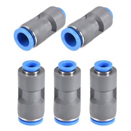 TA-VIGOR 12mm to 8mm Straight Union Push to Connect Fittings, 5 Pack Quick Release Pneumatic Tube Reducer Air Line Connector for Compressor Vacuum System