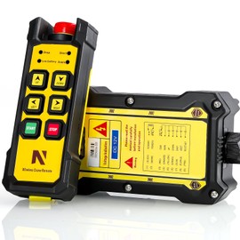 NEWTRY Wireless Crane Remote, 12V 4 Button Industrial Crane Controller Hoist Truck Remote 984FT Electric Lift Switch with Indicator System