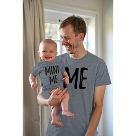 Tstars Me & Mini Me Dad and Baby Matching Outfits | Father's Day Set Gift for New Dads and Their Son or Daughter Dad Gray Medium/Son Gray 6M (3-6M)
