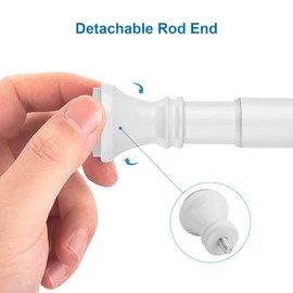 Amazer Spring Tension Shower Curtain Rod, 54-90 Inches Rust-Resistance Shower Curtain Rod Bathroom Rod, White