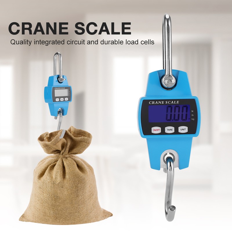 Digital Sky Blue 300KG Hanging Crane Scale Industrial Hook Weight