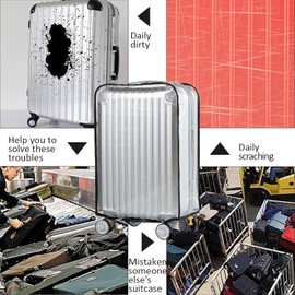True Face Protective Luggage Cover Travel Business Clear PVC Covers Transparent Suitcase Cover Protectors for Wheeled Suitcase Waterproof Scratchproof (Transparent, 26)